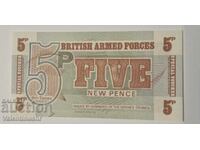 England 5 Pence - For the Army 6 Series UNC