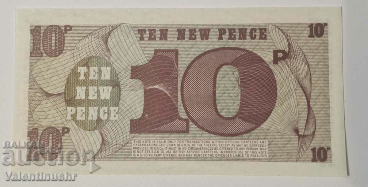 Anglia 10 pence - pentru armata Seria 6 1972 anul UNC