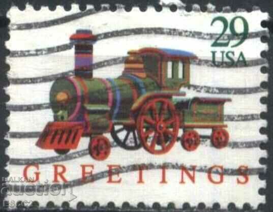 Marca ștampilată Crăciun Jucărie pentru copii Locomotive 1992 din SUA