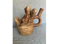 Moche Peruvian Huaco erotic pottery