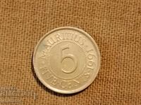 Mauritius 5 cents 1991