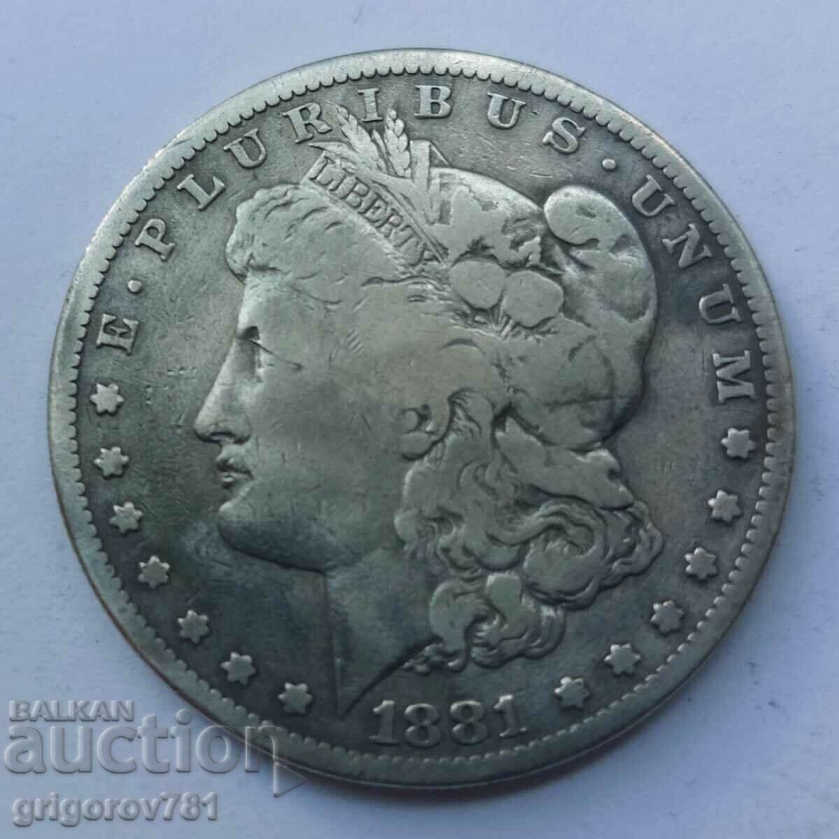 1 Morgan Dollar Silver USA 1881 - Silver Coin #11