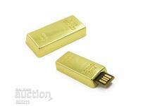 USB Flash Drive 32 GB. in the form of a gold bar, gold