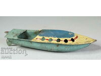 Old German tin metal toy model boat