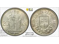 20 kroner 1941 Slovakia MS62 PCGS