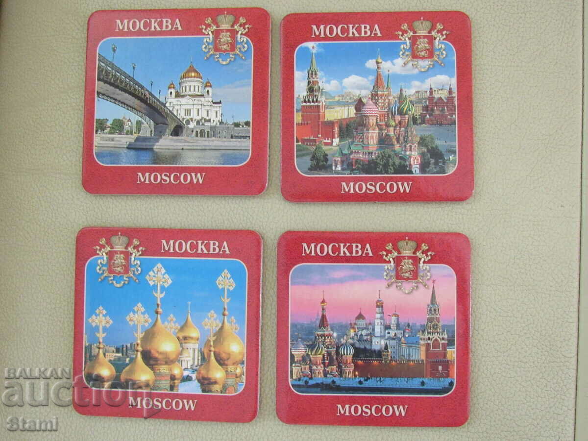 Coasters from Moscow, Russia - 4 pieces