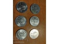 6 pcs. US quarter dollars