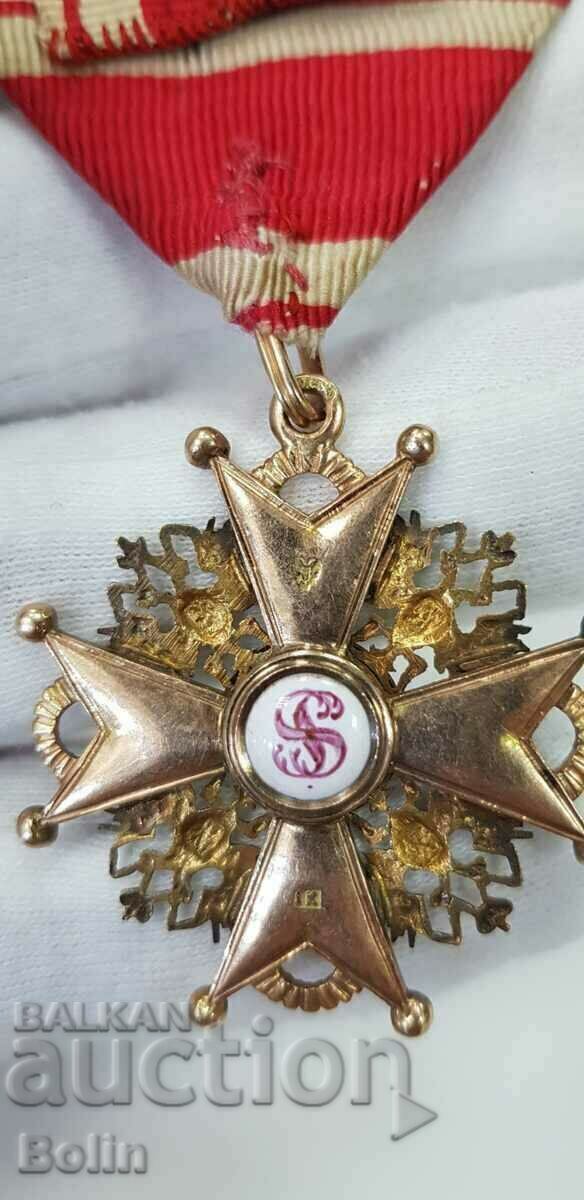 Rare gold Russian Imperial Order of St. Stanislav III st. - 5 Rare gold Russian Imperial Order of St. Stanislav III st. - 5