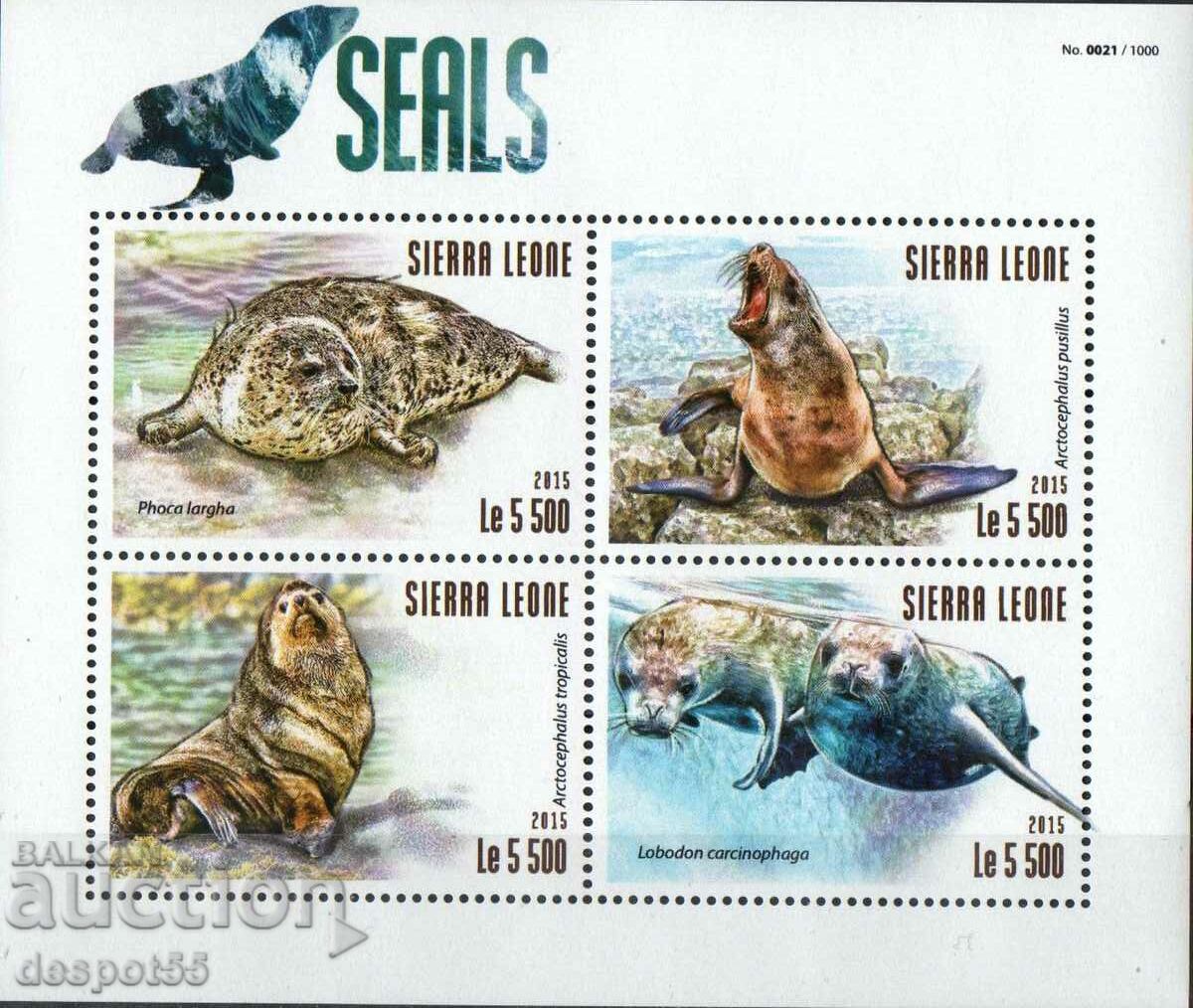 2015. Sierra Leone. Fauna - Seals. Block.