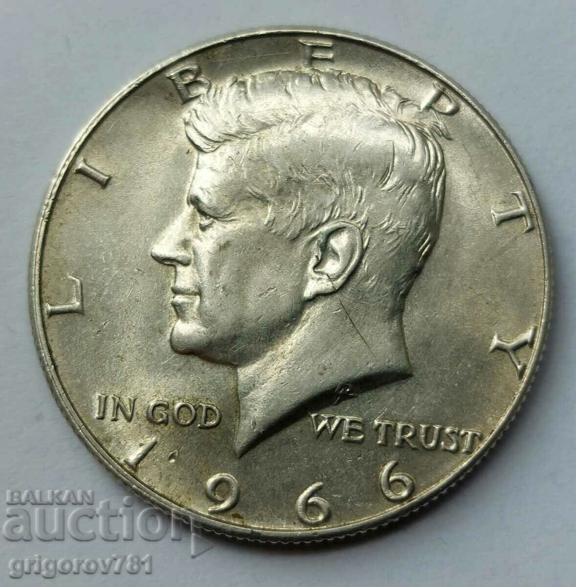 1/2 Dollar Silver USA 1966 Kennedy - Silver Coin #4