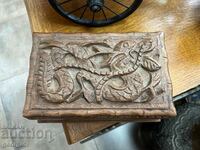 Wooden hand-carved box. #5872