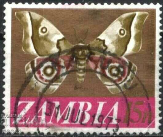 Stamped Butterfly 1968 from Zambia