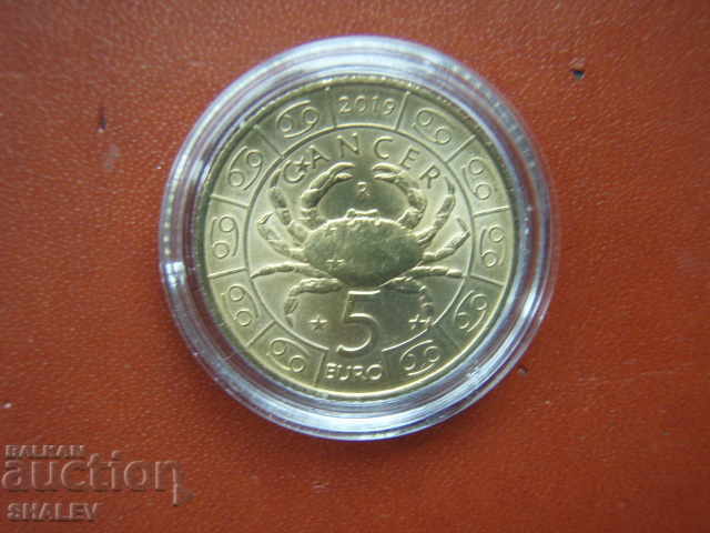 Auction 5 Euro 2019 San Marino "Cancer" - Unc (zodiac - cancer) Auction 5 Euro 2019 San Marino "Cancer" - Unc (zodiac - cancer)