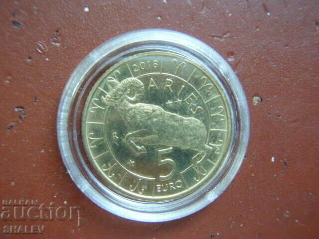 5 Euro 2018 San Marino "Berbec" - Unc (zodiac - berbec) cu preț € 35.89 | 70.19 BGN