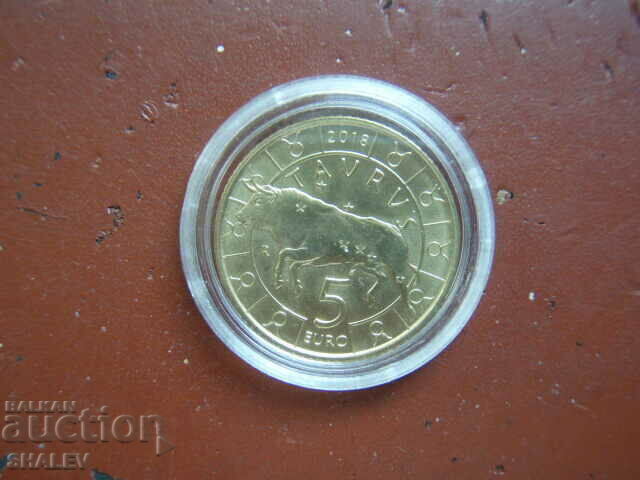 5 Euro 2018 San Marino "Taurus" - Unc (zodiac - Taurus) with price 69.89 BGN | € 35.73 5 Euro 2018 San Marino "Taurus" - Unc (zodiac - Taurus) with price 69.89 BGN | € 35.73