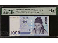 South Korea 1000 Won 2007 Pick 54 PMG 67