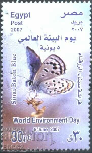 Stamped stamp Fauna Butterfly 2007 from Egypt