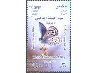 Stamped stamp Fauna Butterfly 2007 from Egypt