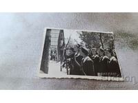 Photo Sofia Znamenosci with the flag at a high school holiday