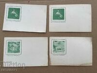 4 pieces of old tourist postcards cards before 1945