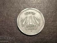 1989 1 rupie India m.d dot