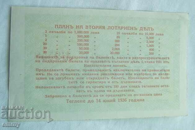 Lottery ticket Kingdom of Bulgaria, 1936 with price 16.00 BGN | € 8.18 Lottery ticket Kingdom of Bulgaria, 1936 with price 16.00 BGN | € 8.18