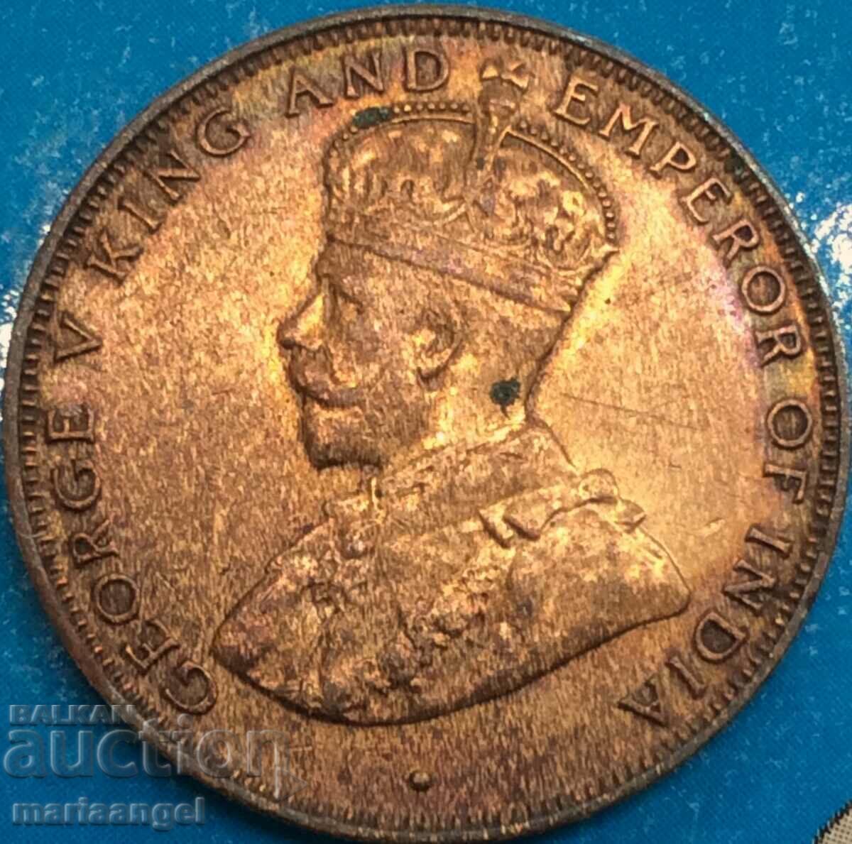 Hong Kong 1 Cent 1934 George V Bronz