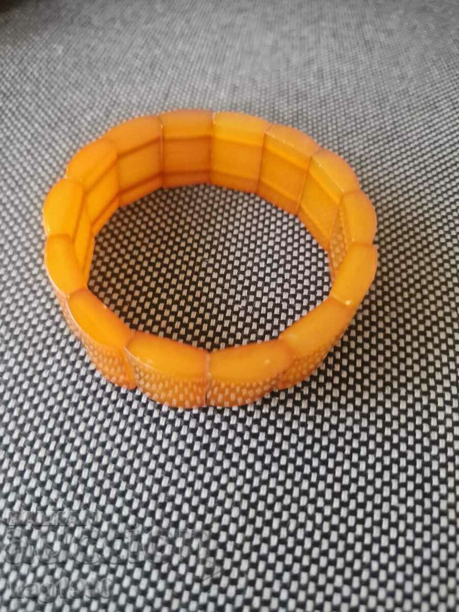 Russian Amber Bracelet on Rubber