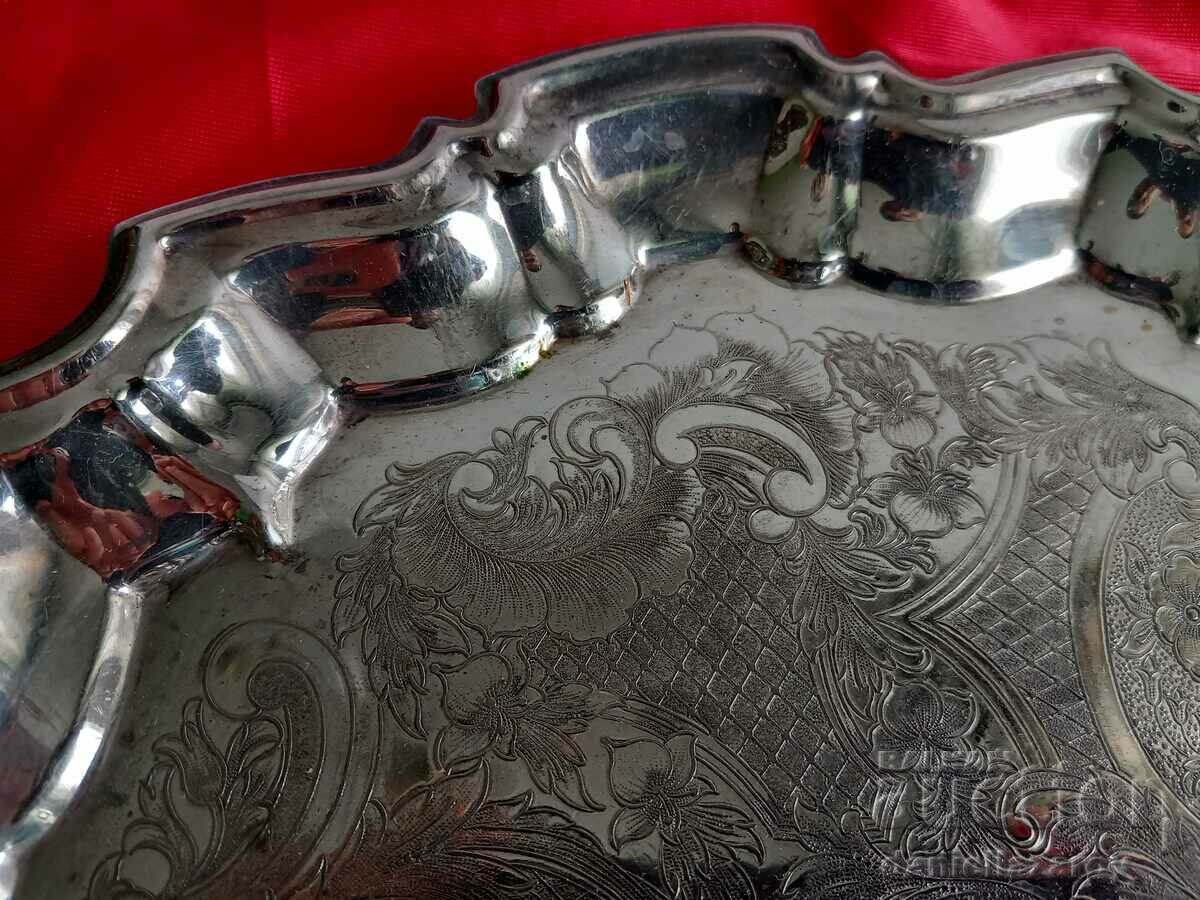 Delivery of Old Ornate English SILVER Platter Platter Delivery of Old Ornate English SILVER Platter Platter