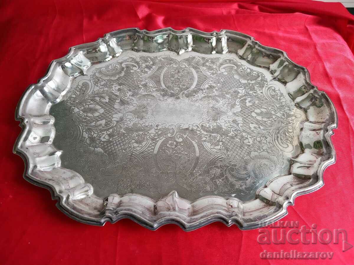 Vechi platou englezesc SILVER Platter Ornate