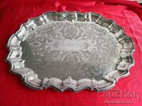 Old Ornate English SILVER Platter Platter