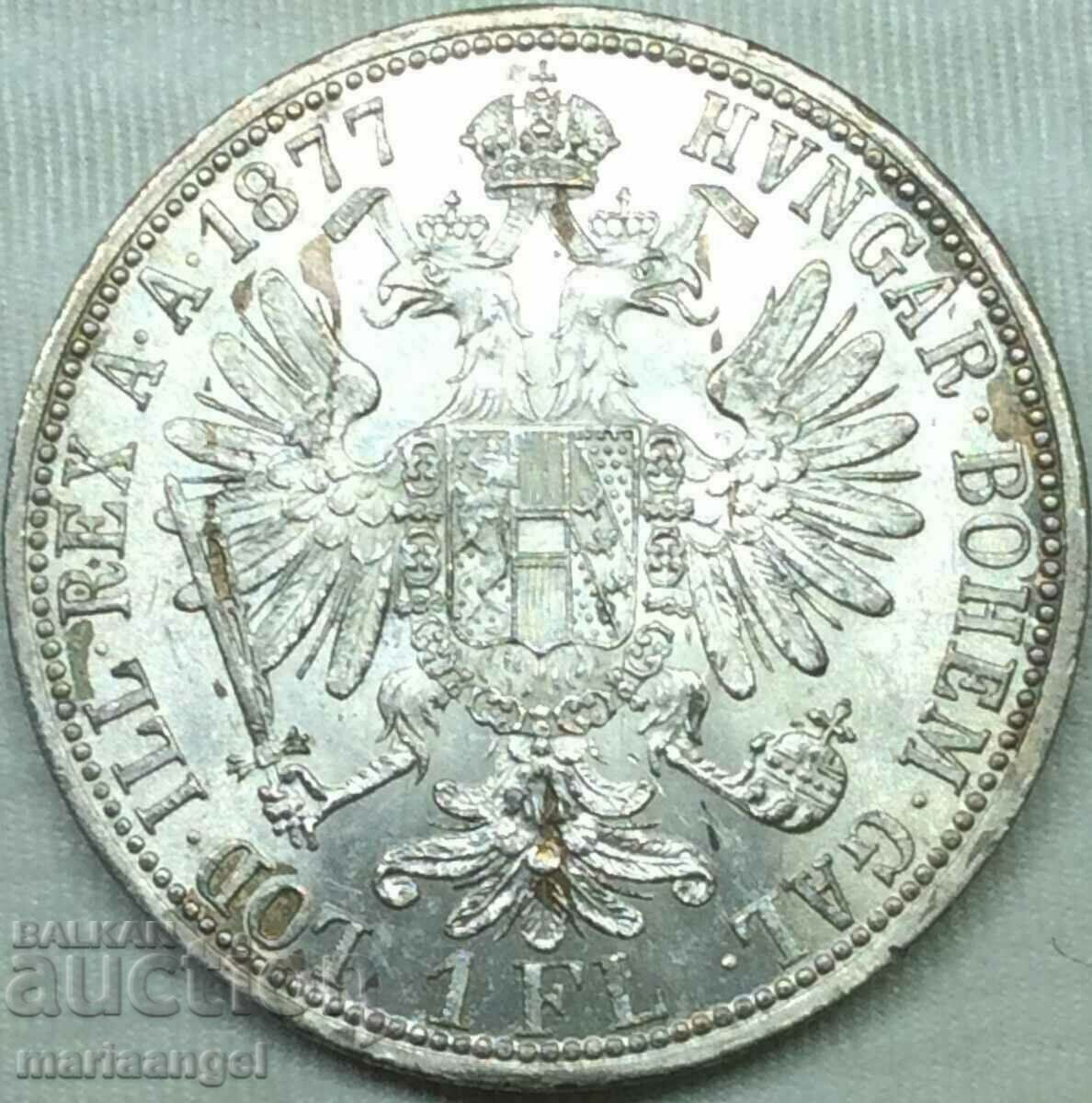 Αυστρία 1 Φλώρινα 1877 Franz Joseph Begins Patina