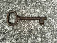 Old wooden gate key