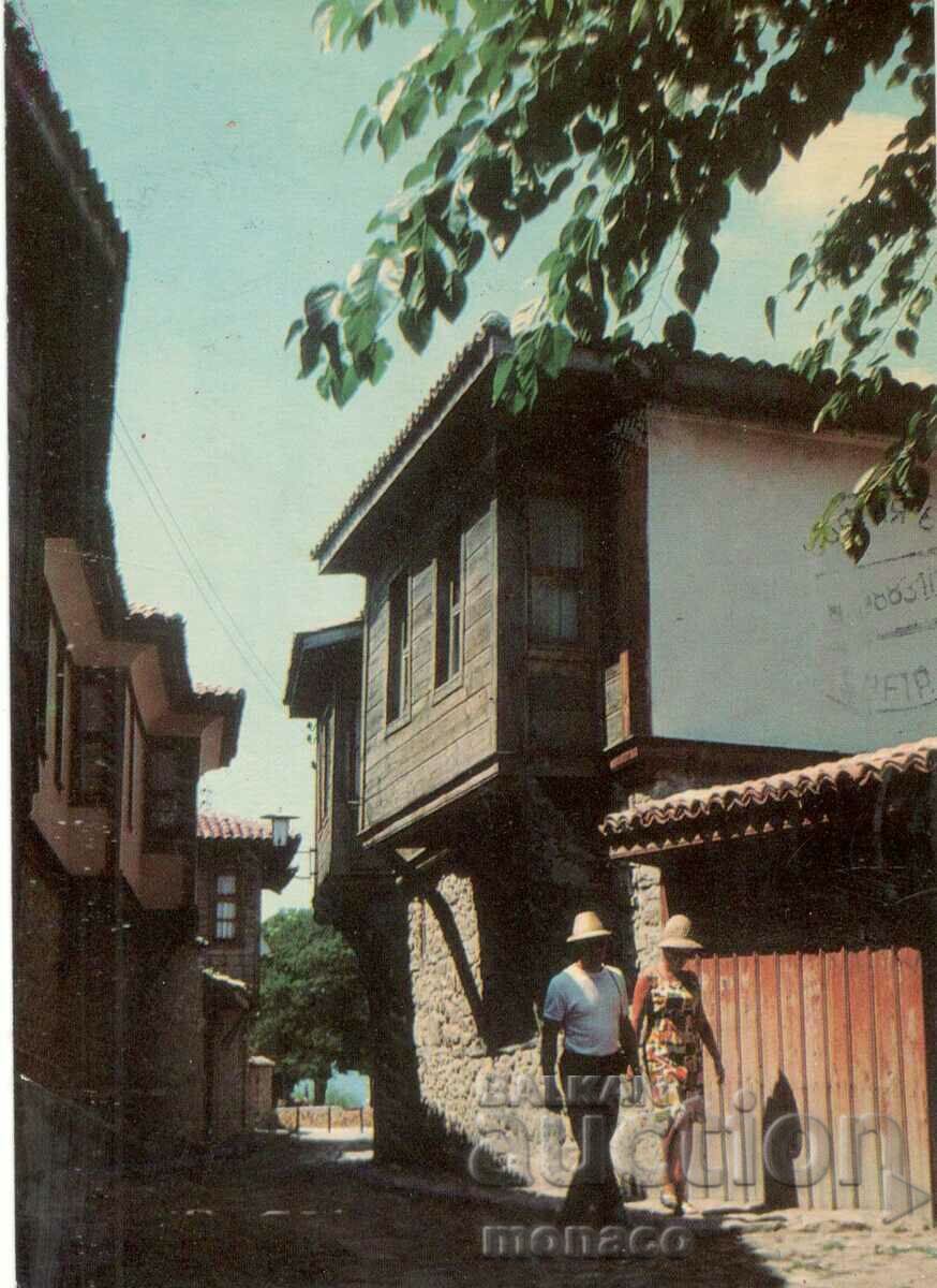 Παλιά καρτ ποστάλ - Nessebar, παλιά αρχιτεκτονική