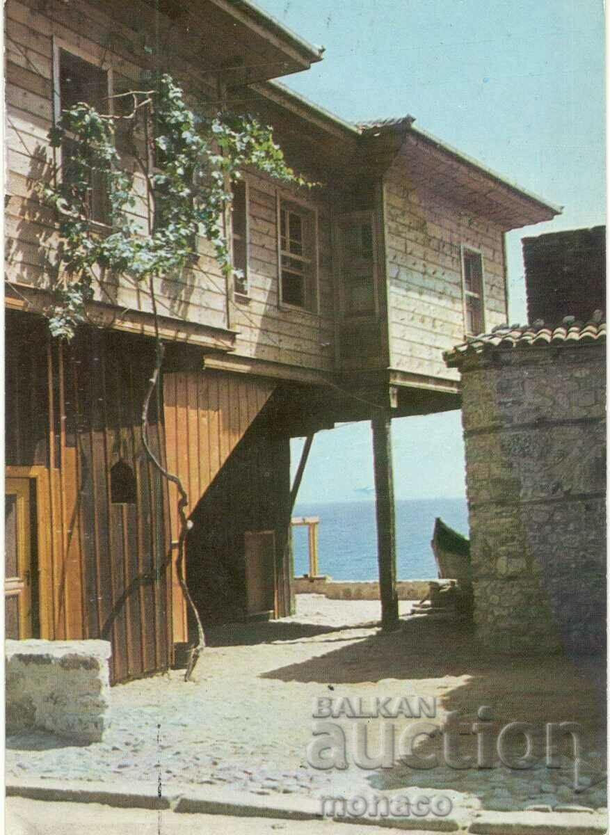 Παλιά καρτ ποστάλ - Nessebar, παλιά αρχιτεκτονική