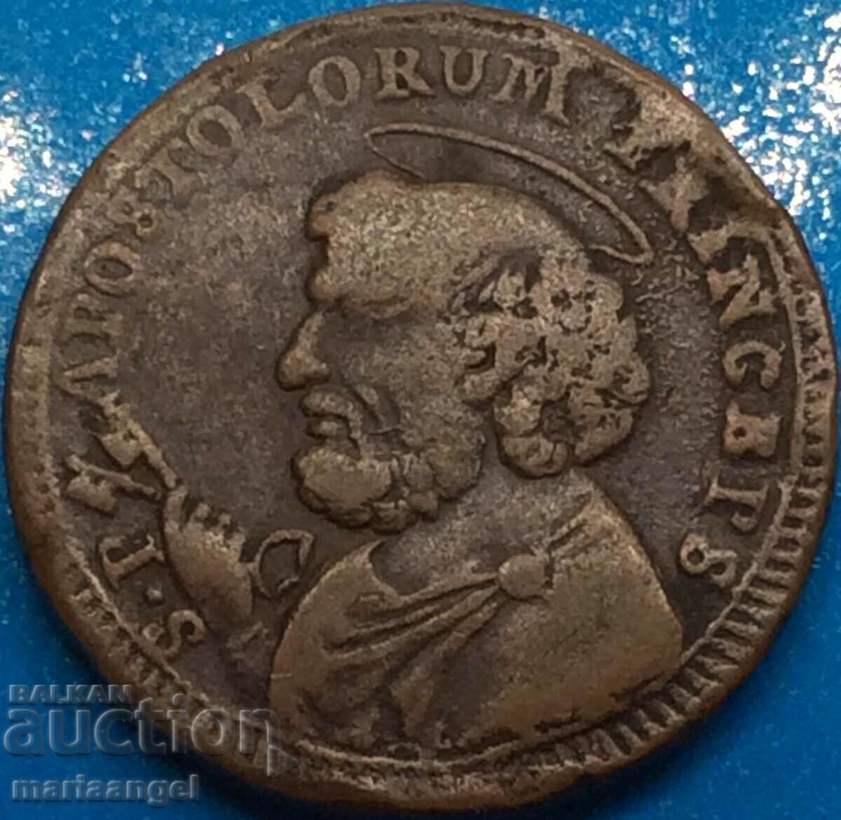 Vatican 2 and a half Baiocco 1796 Rome Pius III 1775-1799 7,8y