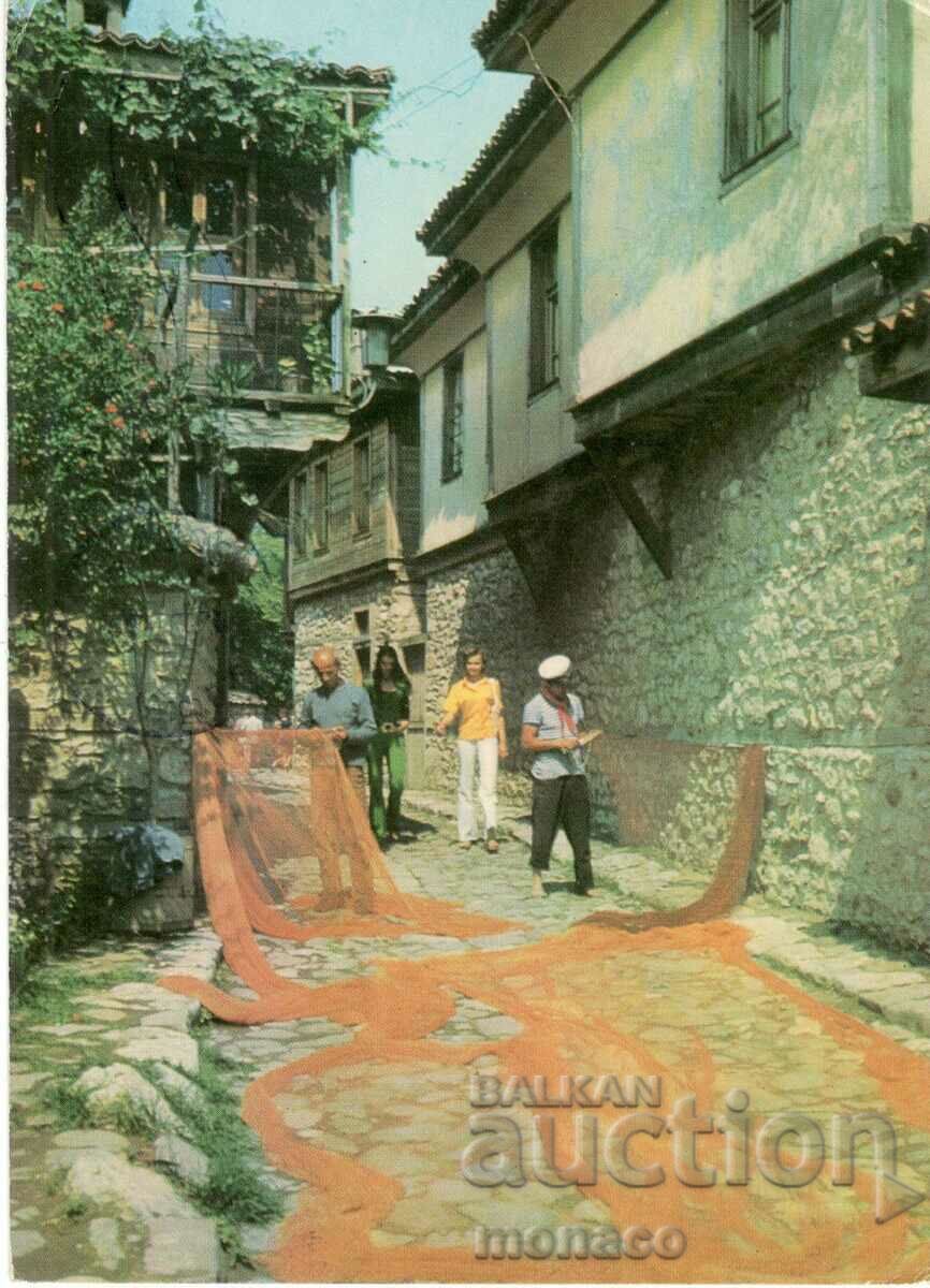 Old postcard - Nessebar, Old houses