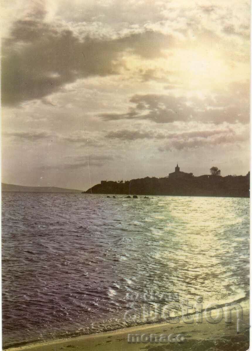 Old postcard - Nessebar, Moonlit night A-220