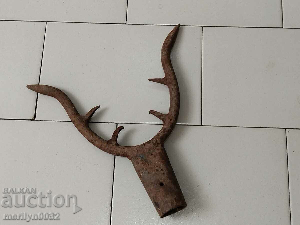 Auction Old Wrought Two Prong, Pitchfork, Wrought Iron Auction Old Wrought Two Prong, Pitchfork, Wrought Iron