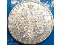 Austria 1 Florin 1879 UNC Patina Argint - Lux!