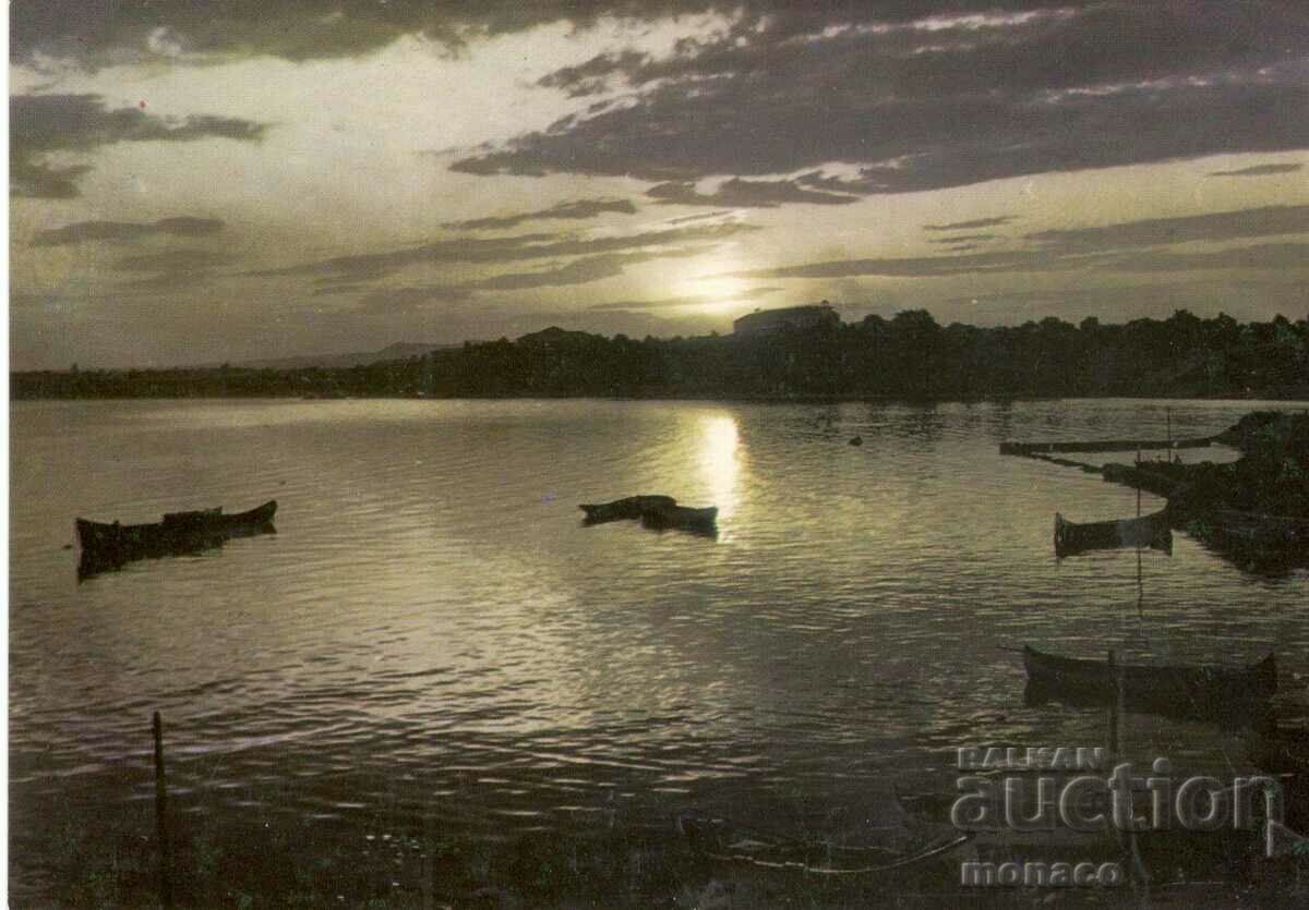 Old postcard - Nessebar, Sunset