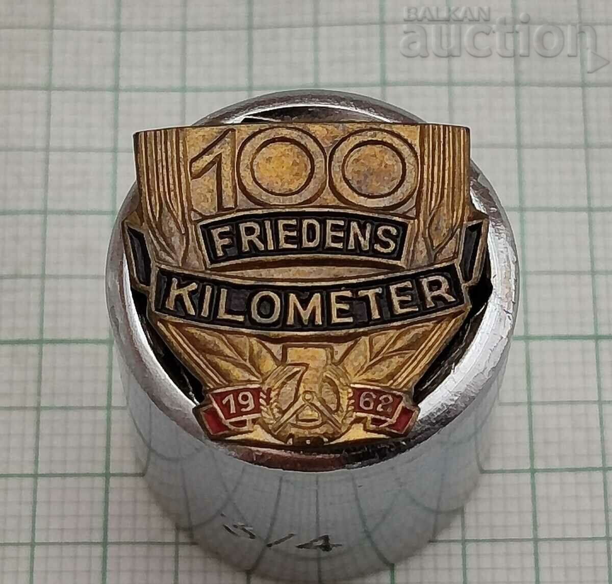 GDR GERMANY NATIONAL FRONT 100 km 1968 BADGE