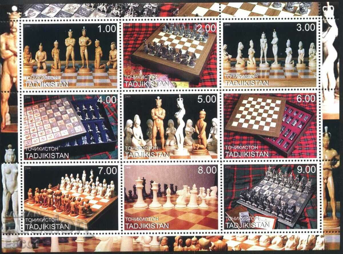 Clean marks in small sheet Sport Chess 2000 from Tajikistan