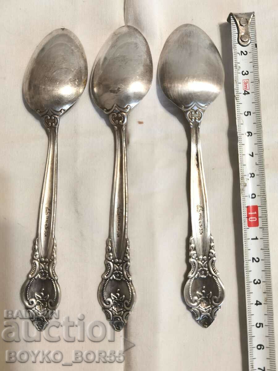 Original Russian Soc USSR Melchior Deep Silver Plated Spoons with price 60.00 BGN | € 30.68 Original Russian Soc USSR Melchior Deep Silver Plated Spoons with price 60.00 BGN | € 30.68