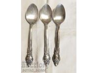 Original Russian Soc USSR Melchior Deep Silver Plated Spoons