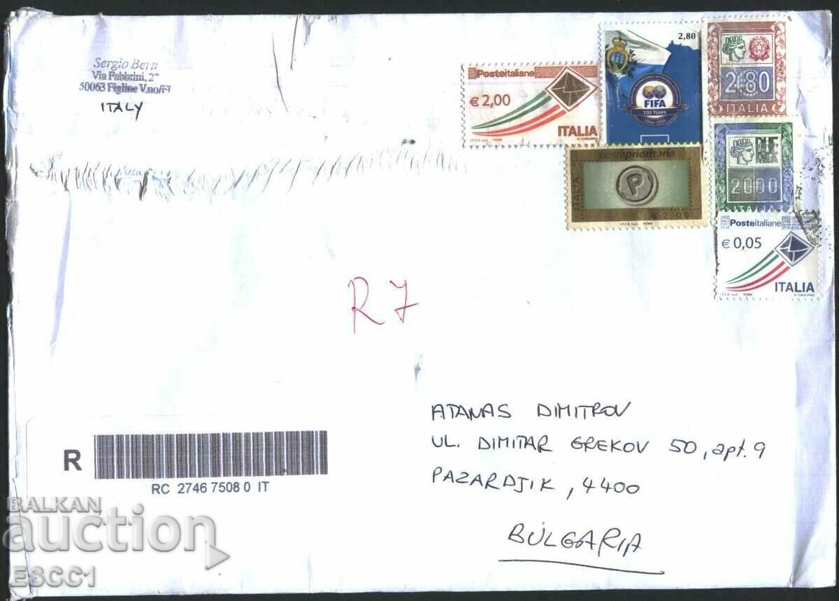Traveled envelope with stamps 100 years FIFA Football 2004 Post Italy Traveled envelope with stamps 100 years FIFA Football 2004 Post Italy
