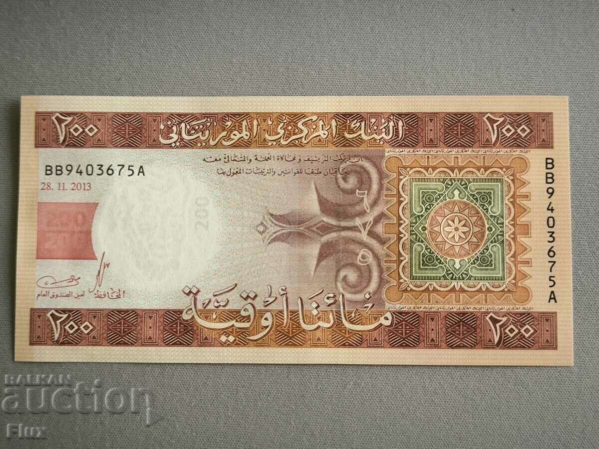 Bancnota - Mauritania - 200 oguias UNC | 2013