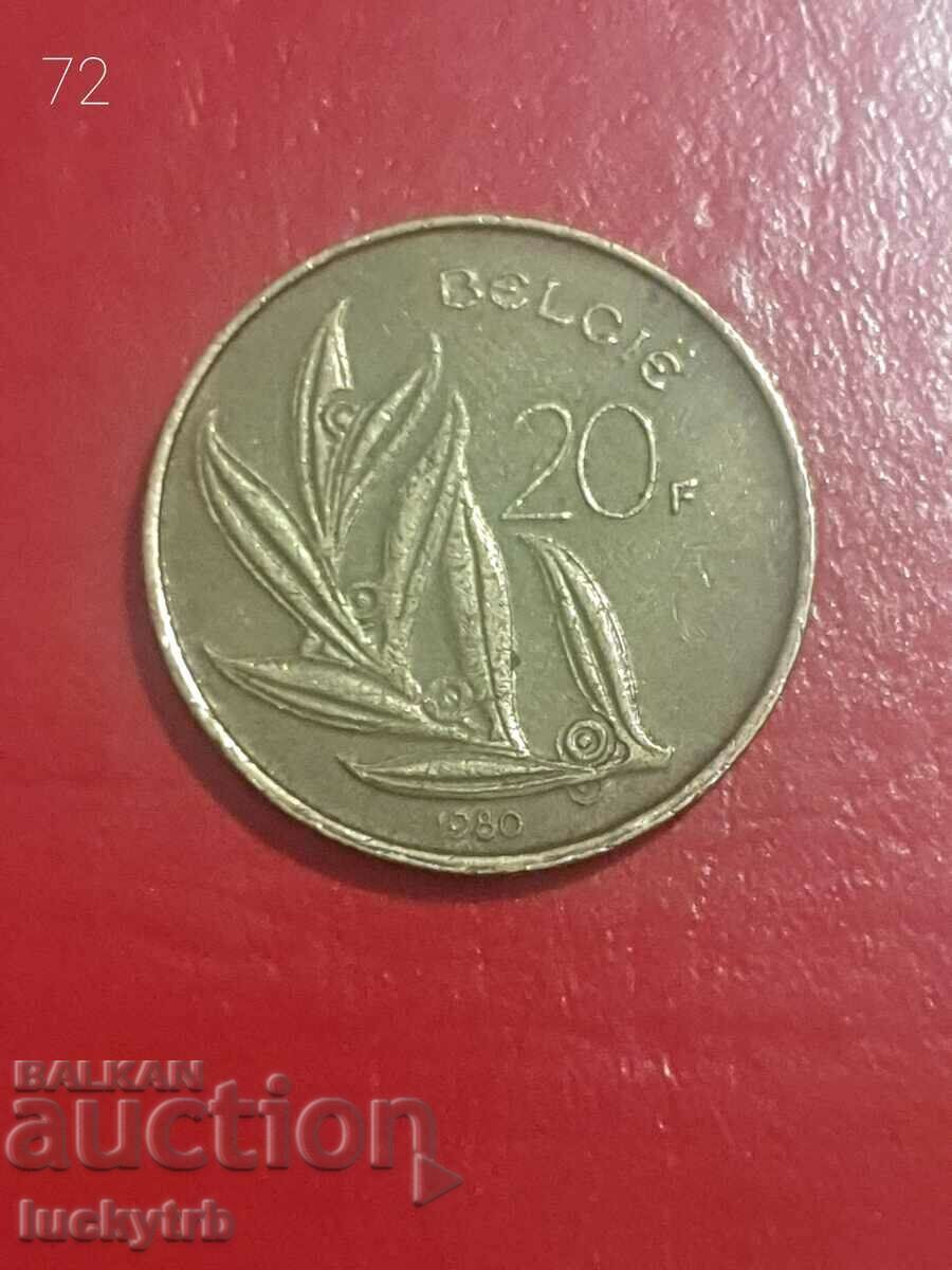 20 francs 1980 - Belgium