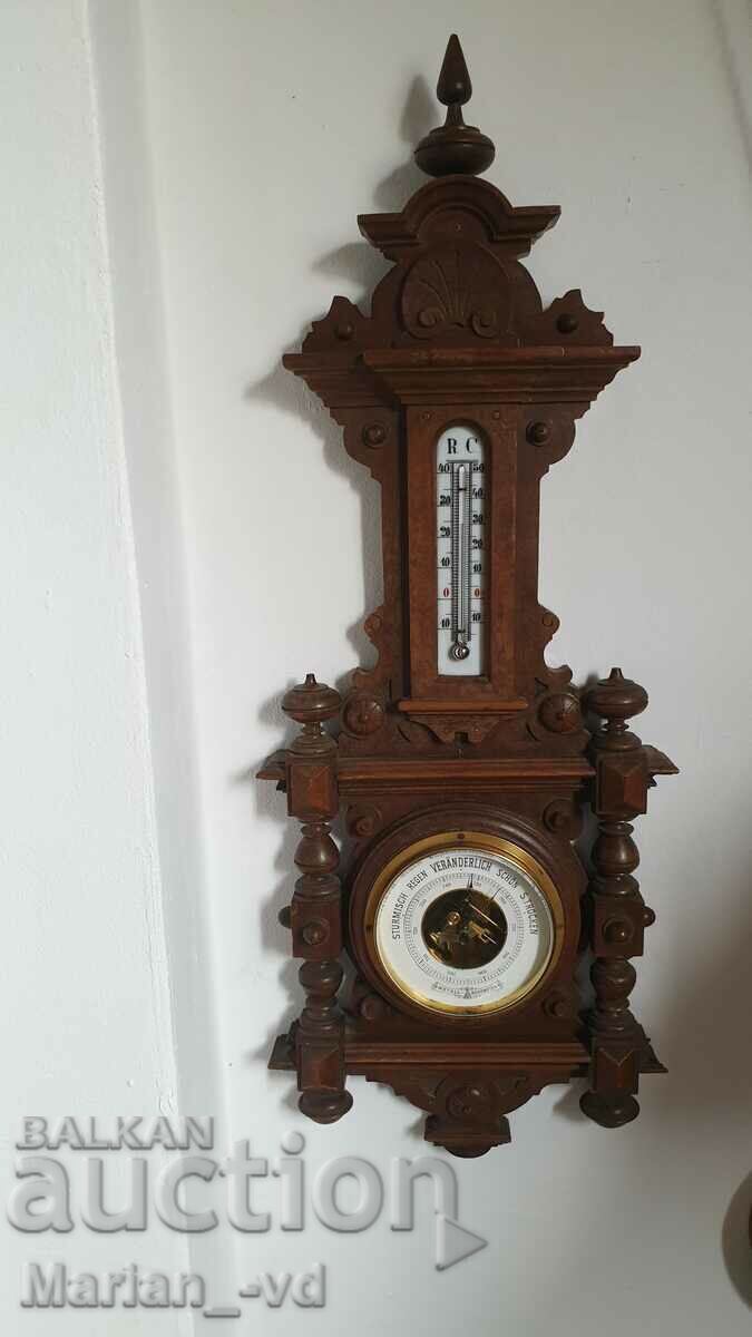 Old weather station, thermometer, barometer