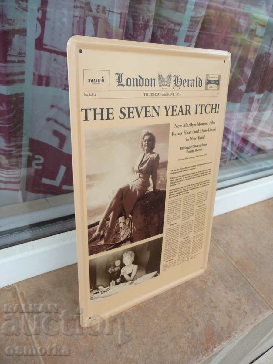 Μεταλλική πλάκα ηθοποιός μακιγιάζ ταινίας Marilyn Monroe με τιμή 18.00 BGN | € 9.20